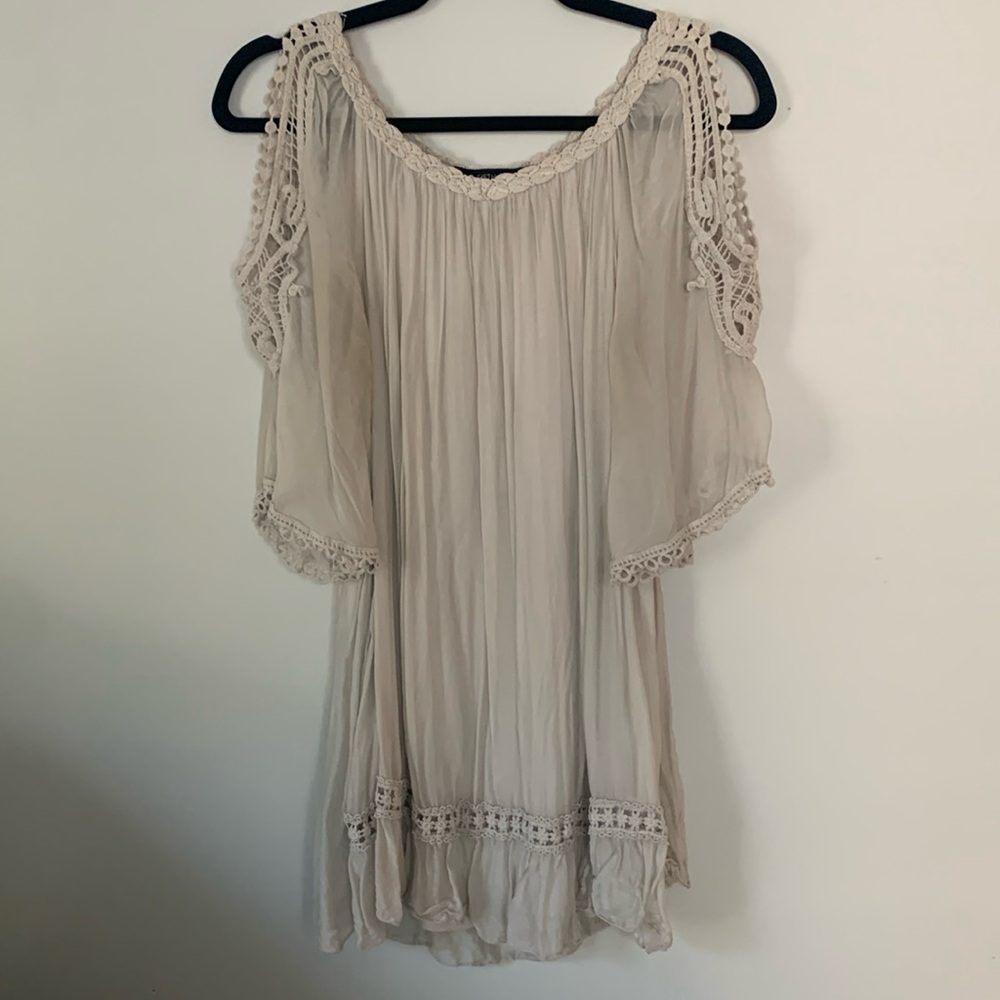 Saks Fifth Avenue cold shoulder lace top